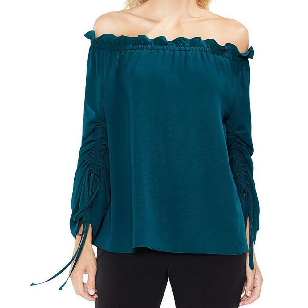Vince Camuto Off The Shoulder Blouse Dark Peacock